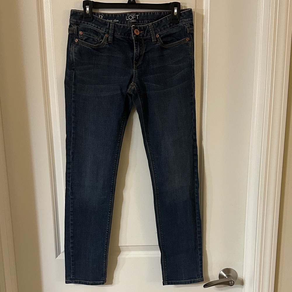 LOFT Women's Dark Blue Skinny Jeans